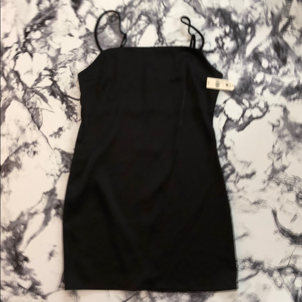 GARAGE black satin slip dress